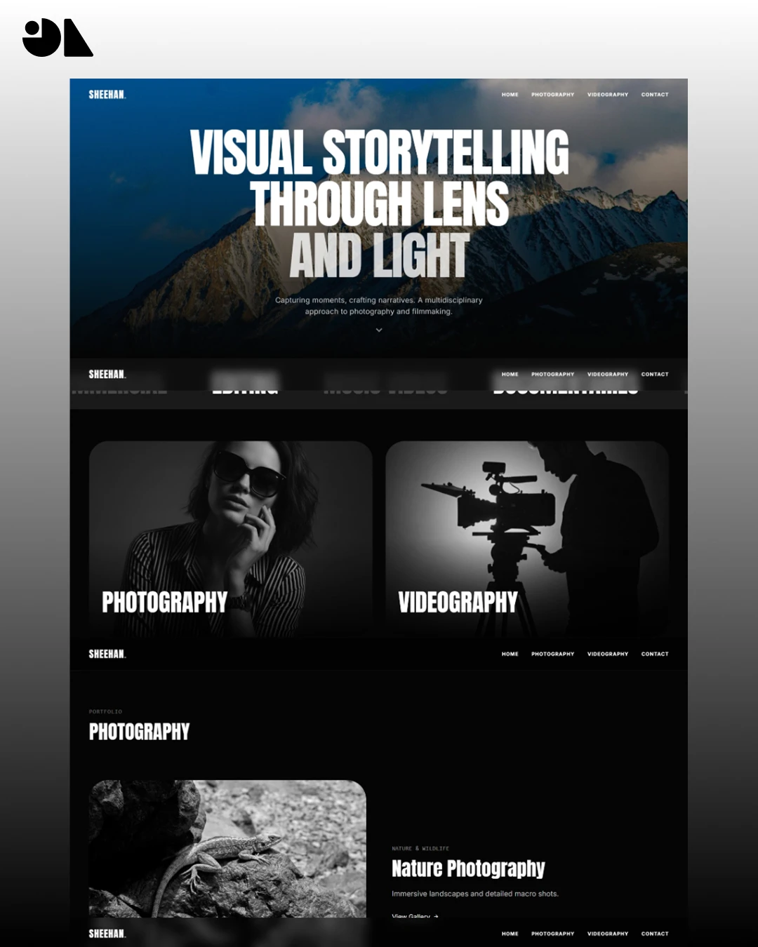 Filmmaker portfolio website design for Sheehan Suthar